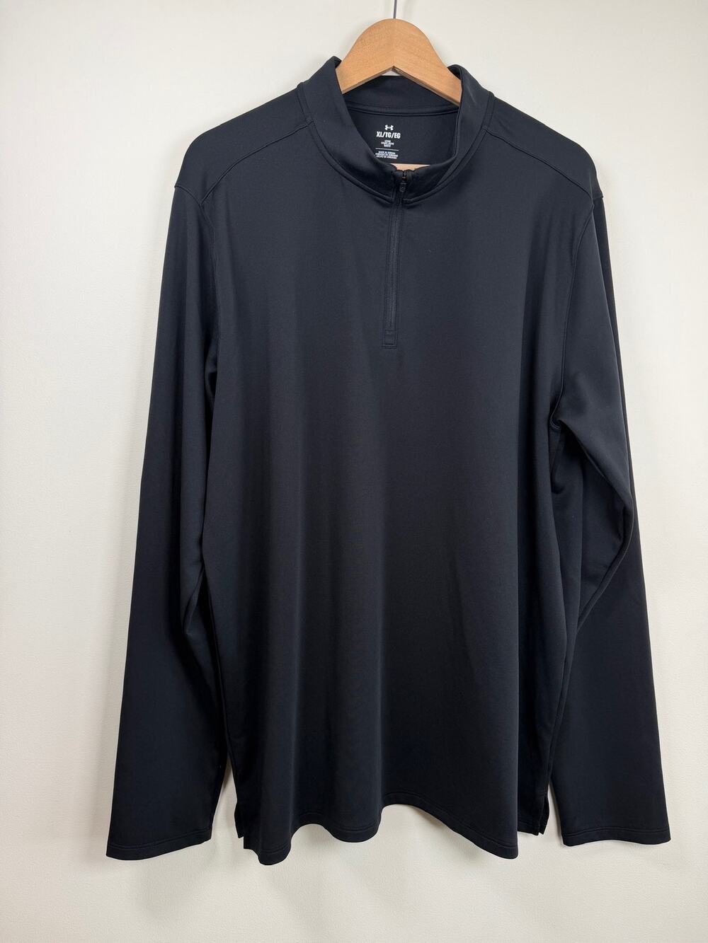 Under Armour Motion 1/4 Zip Pullover Black Sz XL Performance Stretch Shirt Top
